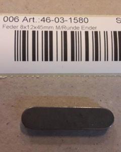 Parallel key 8x12x45mm w/round ends